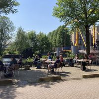 Outdoor seating on sunny day  at Bloem in Amsterdam