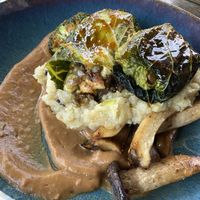 Stuffed cabbage, parsnip purée and satay sauce    at Bloem in Amsterdam