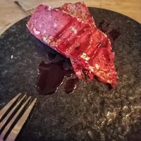 Frozen black currant and banana pie  at Bloem in Amsterdam