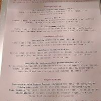 Current menu at Bloem in Amsterdam