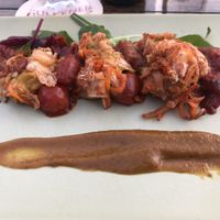 One of the starters (the one with kimchi)  at Bloem in Amsterdam