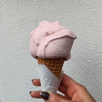 strawberry sorbet at Cones in Hawthorn