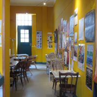 Inside the café at Cafe Schrill in Saarbrucken