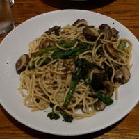 Mushrooms and broccoli sprouts spaghetti (organic) at Danu Restaurant - Brehon Hotel in Killarney