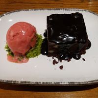 Vegan chocolate and pecan brownie at Danu Restaurant - Brehon Hotel in Killarney
