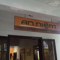 Entrance sign with different name, although menu shows "Annen" at Annen Vegetarian & Yoga in Hoi An