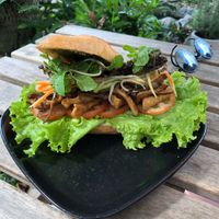 Lemongrass tofu and mushroom sandwich  at Annen Vegetarian & Yoga in Hoi An