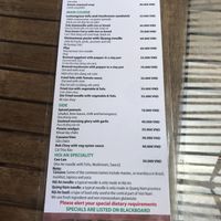 Updated food menu with 2019 prices at Annen Vegetarian & Yoga in Hoi An