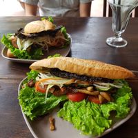 Lemongras tofu sandwich. Best vegan sandwich in town! at Annen Vegetarian & Yoga in Hoi An