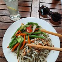 Noodles with pesto at Annen Vegetarian & Yoga in Hoi An
