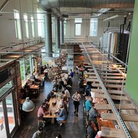 View from the upstairs dining area  at Pfriem Family Brewers in Hood River