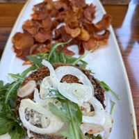 Vegan burger   at Pfriem Family Brewers in Hood River