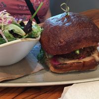 Veggie burger at Pfriem Family Brewers in Hood River