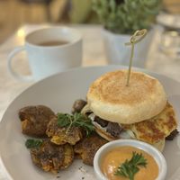 Sausage egg breakfast muffin  at Green Bar in Makati