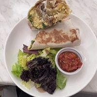 Super tasty breakfast burrito (~520)  at Green Bar in Makati