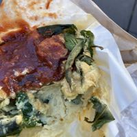 Vegan frittata with relish   at Seedling Cafe - Flinders in Melbourne