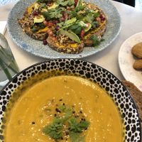 Excellent sandwich with hummus, avocado, pomegranate and dukka at By Lima in Haarlem