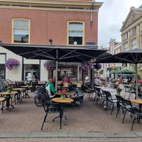 Large outdoor seating area at By Lima in Haarlem