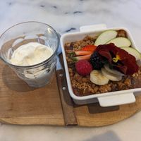 Apple and pear crumble at By Lima in Haarlem