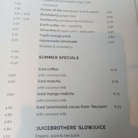 Iced drinks and soft drinks menu (English, June 2025) at By Lima in Haarlem