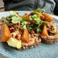 Sandwich con hummus di lenticchie rosse   at By Lima in Haarlem