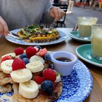 Chocolate chip pancakes at By Lima in Haarlem