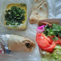 baba ganoush & falafel roll at Rima's in Varberg