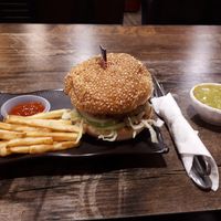 Tempe Burger and added guacamole at The Black Cat Cafe in Kuala Lumpur