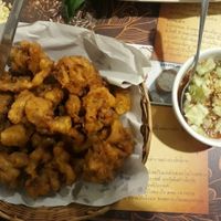 Battered mushrooms at Khun Churn in Chiang Mai