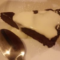 This is the Vegan desert on Toby Carvery's menu (how amazing, to have a Vegan desert which isn't sorbet or fruit salad!), a chocolate cherry torte.

As we went here for East Surrey Vegetarians and Vegans' meetup meal, I bought soya and coconut crea at Toby Carvery in Redhill