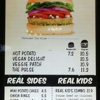 vego wall menu at Burger Edge - Queens Plaza in Brisbane