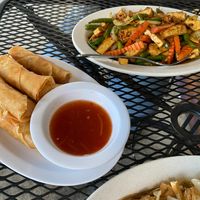 Fried Spring Rolls and Lemongrass Tofu at Jia Tella's Cambodian Cuisine in Scotts Valley