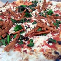 Spicy sausage pizza at The Butcher's Daughter in Venice