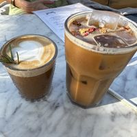 Rosemary and rose cardamom latte!  at The Butcher's Daughter in Venice