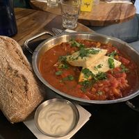 Shakshuka with tofu at Nocturno Cafe in Jerusalem