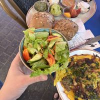 Simple salad of intensely fresh veggies  at Nocturno Cafe in Jerusalem