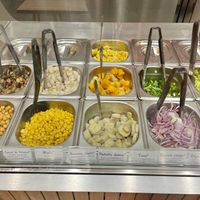 Salad toppings at Le Saladier Bio in Lamentin