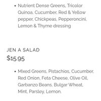 Great grab-and-go salad selection, many are vegan. at True Juice in Winnetka