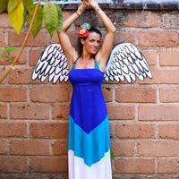 Angel wings on the wall. at Casita Ecovegana de Zihuatanejo Cooperativa in Zihuatanejo