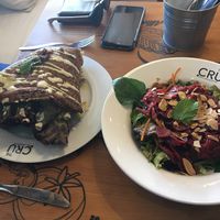 Legume salad and wrap at The Cru in Cascais