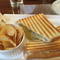 Sandwich with camembert, honey and mushrooms at Lingua World Cafe in Osaka