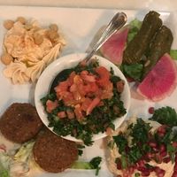 Vegan Plate for two! The baba ganoush was superb!  at Leyla in Charleston