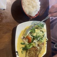 Lemongrass tofu with ricee  at Indochine in Sierra Vista