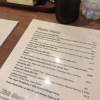 Vegan menu   at Soulshine Cafe in Auckland