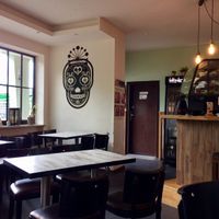 Indoor and outdoor seating  at El Sombrero Verde in Kiel