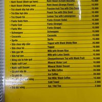 Menue at Dinh Y in Ho Chi Minh City