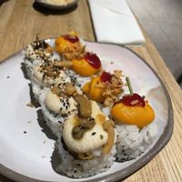 The mushroom one on the left was my absolute fave  at Youmiko Vegan Sushi - Hoża in Warsaw