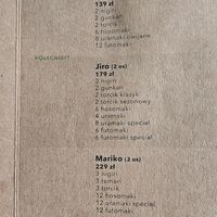 Menu close up at Youmiko Vegan Sushi - Hoża in Warsaw