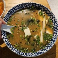 Miso soup starter at Youmiko Vegan Sushi - Hoża in Warsaw