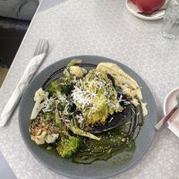 Green breky (and vegan cappuccino!)  at Herbee's Garden Cafe in Hahndorf